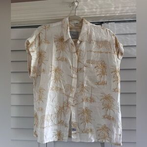 Rails Whitney Wild Bengals Short Sleeve Button-Down Shirt with Tan Tiger Print
